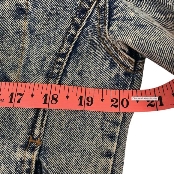 ASHLEY VINTAGE CHARM Trucker Painted Denim Jacket Sz M Acid Wash Cowgirl Biker - Picture 10 of 13